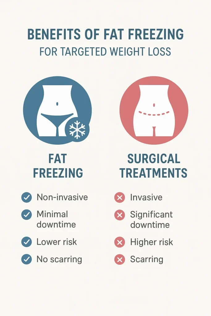 graphic showing the benefits of fat freezing Maidstone