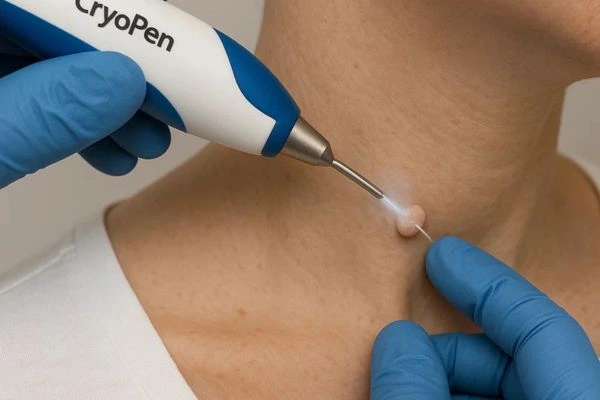 Person receiving Cryotherapy skin tag removal  Maidstone