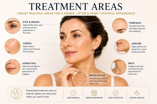 Areas of treatment for the ultimate lift tighten treatment  Maidstone